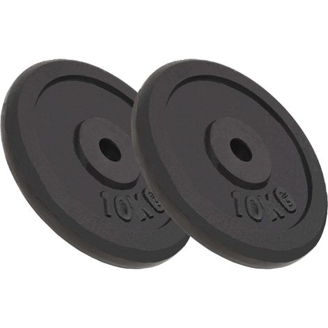 Disco pesi 2 pezzi 2 manubri in ghisa da 10 kg per fitness e allenamento con i pesi 020000758