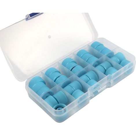 30 Pièces Capuchon de Port de Climatisation AC, Bouchon Haute et Basse Pression, Couvercle Anti-Poussière pour Climatiseur Domestique, Remplacement ou Réparation, Matériau ABS, Bleu (1/5)