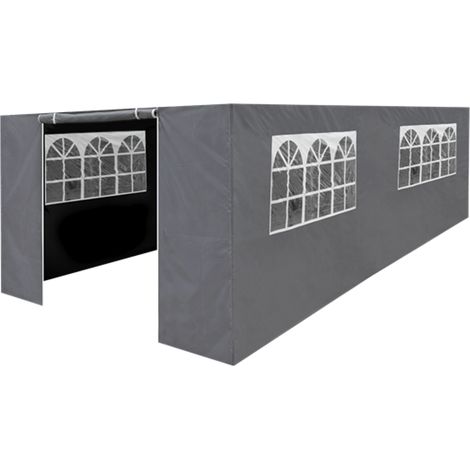 Dellonda DG157 Premium Side Walls/Doors/Windows for Gazebo/Marquee, Fits 3 x 6m Models - Grey (1/3)