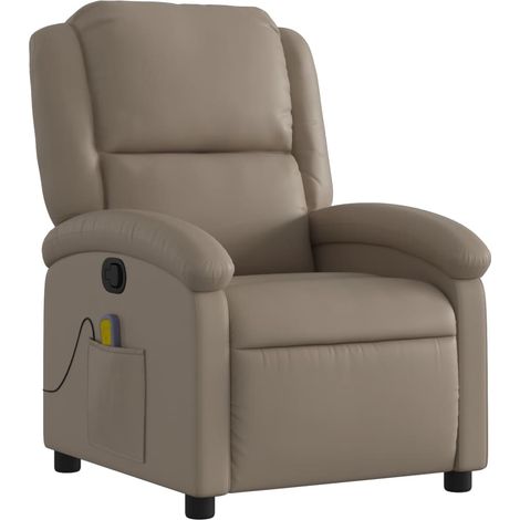 Poltrona relax TV reclinabile funzione massaggio 6 punti massaggio in cappuccino PC DEC026882
