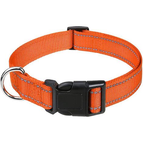 collier Pour Chien, Collier En Nylon Rflchissant Rglable Classique Convient Pour Petit Chiens, Orange, 2.0cm Largeur (1/5)