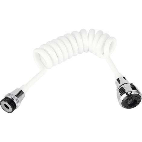 Extension de Robinet Universelle ABS Flexible, Extension de Robinet D'évier de Cuisine, Robinet D'eau Rétractable avec Long Tuyau pour Cuisine Salle de Bains (Blanc) (1/5)