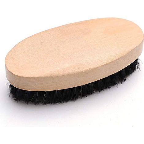 Pettine per barba da uomo, setole di cinghiale 100% naturali, marchio di alta qualità, manico in legno naturale opaco in stile militare, lunghezza setole 1,5 cm