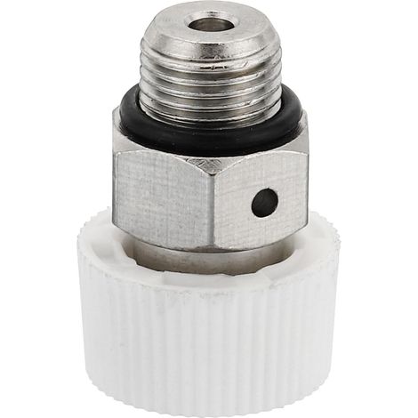 1/8" BSP Mâle Filet Manuel Radiateur Air Ventilation Vanne, Nickel Plaqué Laiton Bouchon Vanne Pas Besoin Clé pour Radiateur Chauffage, Argenté Blanc (1/5)