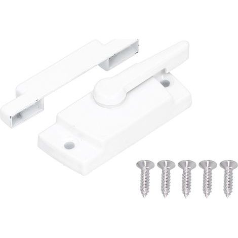 Serrure de Fenêtre, Serrure à Guillotine Carrée en Alliage de Zinc Blanc Antirouille Loquets de Fenêtre Robustes Multifonctionnels, pour Cour de Villa D'école de Bureau à Domicile. (1/5)