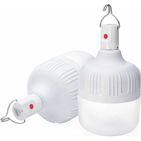 Lampe de camping, lot de 2 lanternes de camping avec 5000 lumens 5 modes d'éclairage, lampes rechargeables LED 60 W à intensité variable alimentées par piles, ampoule portable pour camping d'u (1/5)