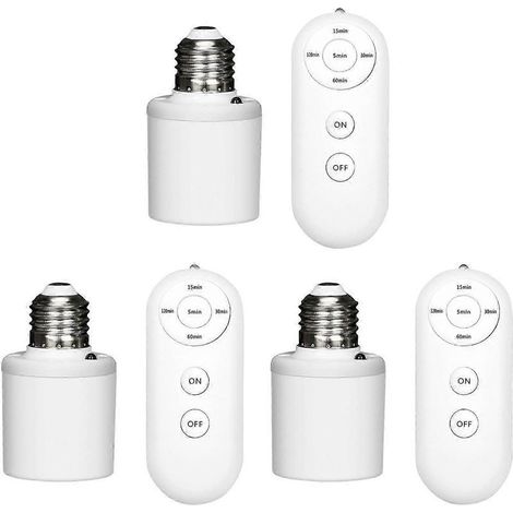 Douille de lampe télécommandée, télécommande sans fil pratique, fonction minuterie, pour la décoration intérieure (1/5)
