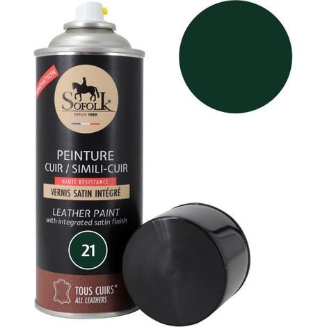 Pittura Pelle (21-VERDE) con Vernice Integrata - SOFOLK - Manutenzione per Sedili e Volante di Auto, Divano, Scarpe, ecc. (1/4)