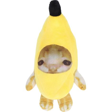 Peluche Banane Chat Jouet Anti-Stress Rigolo 20cm Doudou Câlin Déco Maison Cadeau Amusant Cartoon (1/5)