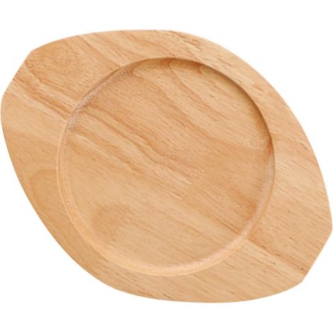 Dessous de plat ovale en chêne, 21x16 cm, 2 cm d'épaisseur, beige - Accessoire de cuisine thermorésistant pour plats chauds et casseroles (1/5)
