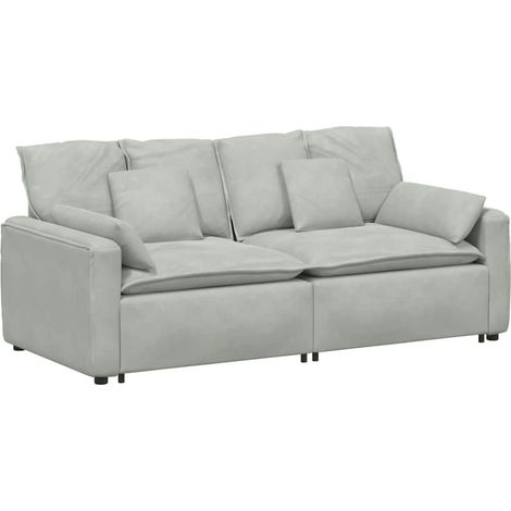 vidaXL Divano Modulare con Cuscini Grigio Chiaro (1/5)