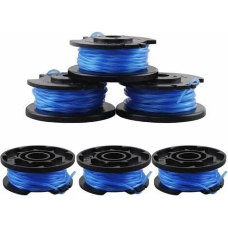 6-teiliges Ersatzspulen-Set für Ryobi-Rasentrimmer mit Schneidkappe. Die Ersatzspule ist kompatibel mit Ryobi One+ AC14RL3A-18V, 24V und 40V.