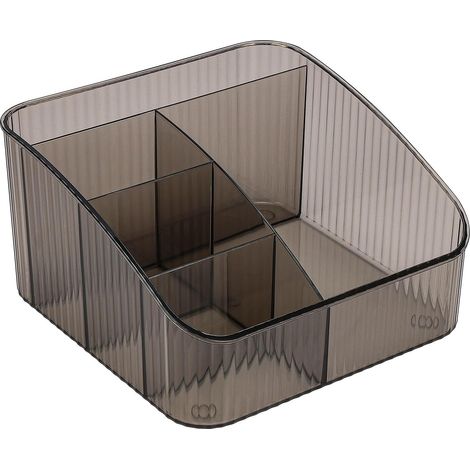 Organizador de maquillaje, organizador de cuidado de la piel para mascotas con 5 compartimentos para guardar productos de belleza y maquillaje, color gris. (1/4)