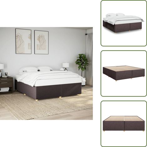 Bett - vidaXL Bettgestell ohne Matratze Dunkelbraun 180x200 cm Stoff - Lattenrost (1/5)