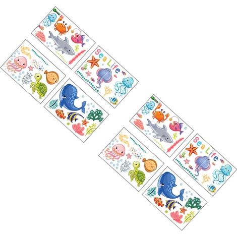 2 Ensembles Autocollants Animaux Colorés Décoration Pour Adhésif Amovible Pour Fenêtres Plus 4 Feuilles2 (1/5)