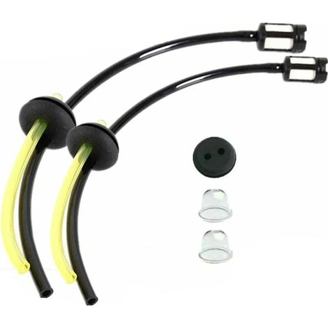 Filiyano-2 kits de filtre à carburant pour débroussailleuse, tondeuse à gazon, poire d'amorçage, tuyau d'essence et pièces détachées pour outils de (1/5)