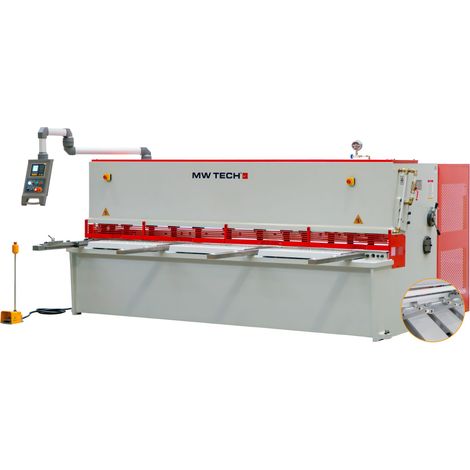 Cisaille guillotine hydraulique NC avec une largeur de travail de 3200 mm capacité de coupe de 6 mm 7,5 kW 400 V + support pneumatique pour tôles MW-Tech CGH3206P (1/5)