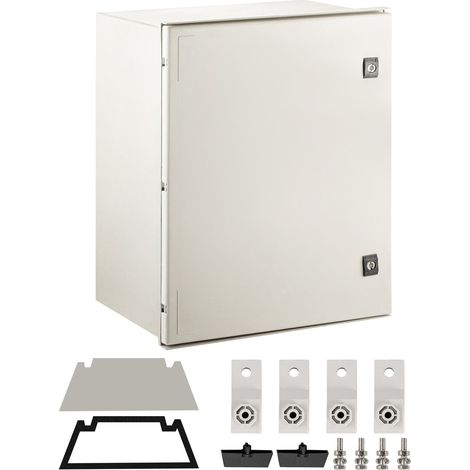Boîtier électrique NEMA 4X en fibre de verre 60x50x23 cm, armoire de jonction étanche IP66 pour extérieur/intérieur, avec plaque de montage (1/5)
