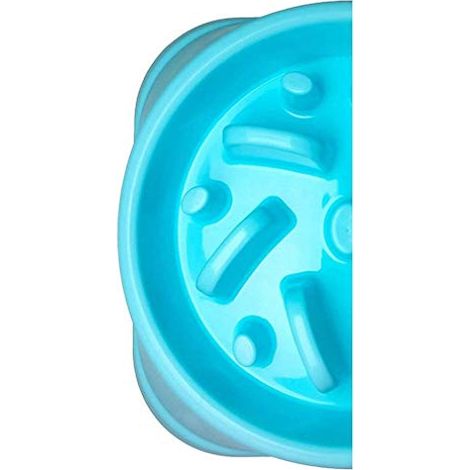 MANGEOIRE POUR PUZZLES D'ALIMENTATION LENTE BOL DE NOURRITURE ANTI-ASPHYXIE, BOL POUR CHIENS, REMBOURRÉ, ANTIDÉRAPANT, BLEU