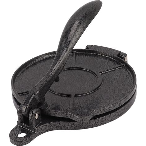 Presse à tortillas en alliage d'aluminium, outil manuel pour pizza, tarte et galettes, 20 cm, noir