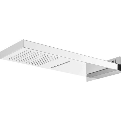 vidaXL Cabezal de ducha de pared acero inoxidable 201 plateado (1/3)