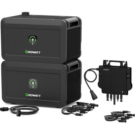 Growatt NOAH 2000 und NEO-800M-X 800W Mikro-Wechselrichter,4096Wh Speicher für Balkonkraftwerk,Balkonkraftwerk Speicher mit 1800W PV-Eingangsleistung,IP66 (1/5)
