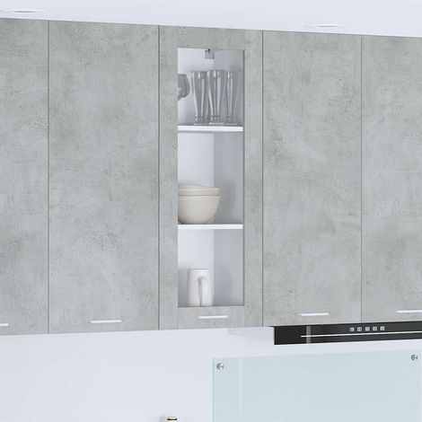 Hängeschrank mit Tür Beton Grau 40 x 31 x 100 cm Holzwerkstoff