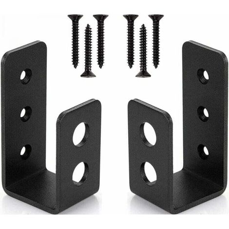 Pack de de 2 supports de porte robustes en acier pour portes 2x4, XU, Barre de sécurité en U, produit qualité supérieure, durable et fiable, matériaux sélectionnés , satisfaction garantie - (1/4)