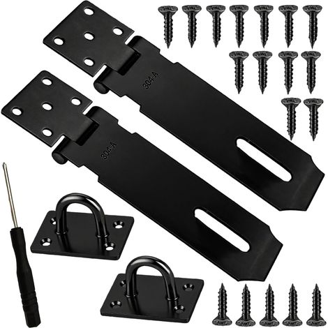 Lot de 2 loquets de verrouillage de porte en acier inoxydable de 12,7 cm, loquet de sécurité robuste avec vis, pour placard, cage pour animal domestique, cage, clôture, fenêtre, portes (1/5)