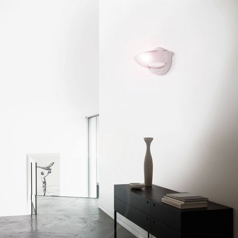 Wandleuchte Perno: Struktur aus Glas, Silber