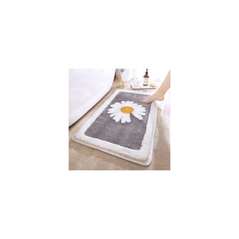 Tapis de bain antidérapant en microfibre grise (1/4)