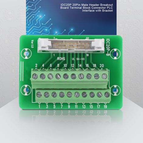 Connecteur mâle 20 broches IDC20P pour interface PLC avec support (1/5)