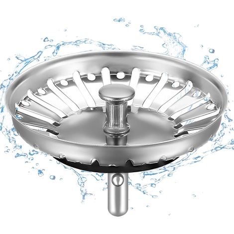 Panier pour Bonde Evier Cuisine 84 mm - épaissi Acier Inoxydable Bouchon d'Evier de Cuisine - Crépine Evier Anti Colmatage avec Attrape Cheveux et Filtre pour éviers de Cuisine