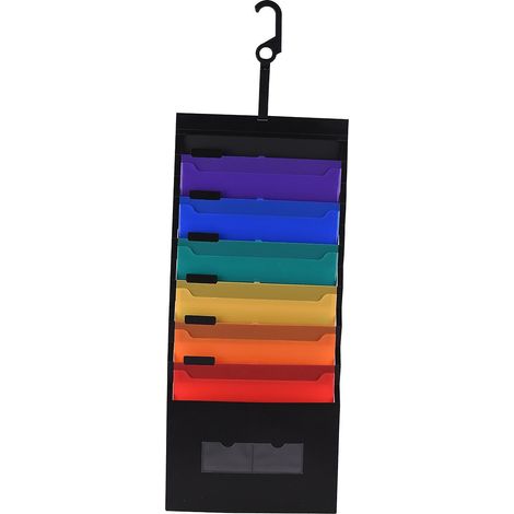 Hängemappe mit 6 Fächern, Akkordeon-Ordner, A4-Format, Wandorganizer, Regenbogenfarben für Zuhause