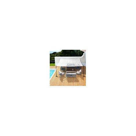 Voile d'ombrage rectangulaire design ombrière camouflage 3x4 M blanc