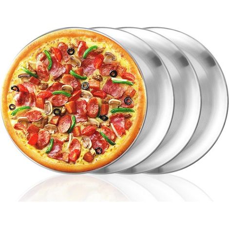 4er-Set Pizzateller für leckere Pizzen – Edelstahl – Antihaft-Backbleche (1/5)