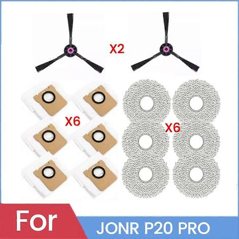 Brosse pour aspirateur 14PCS de remplacement Accessoires pour P20 Pro Robot Aspirateur Lavable Side Brosse Serpillière Cloth Sac à poussière (1/5)