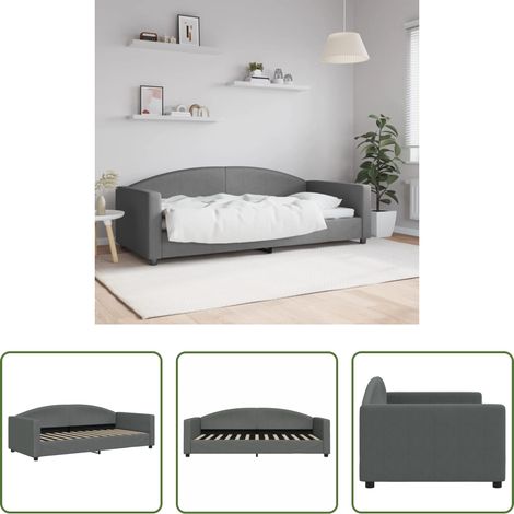 Sofa - Tagesbett Dunkelgrau 90x200 cm Stoff (1/5)