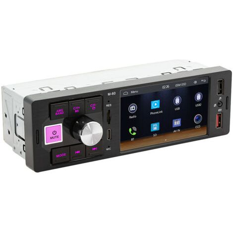 Autoradio Bluetooth 1 DIN 4,1 pouces – Écran tactile – Android Auto et CarPlay – Bluetooth 5.1 – Radio FM – Entrées USB et AUX (1/5)