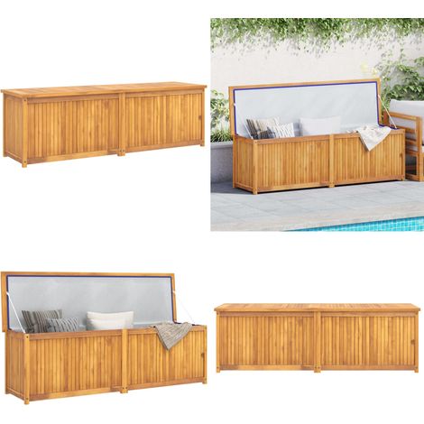 Cassa da Giardino 175x50x55 cm in Legno Massello di Teak - Cassa in legno - Teak