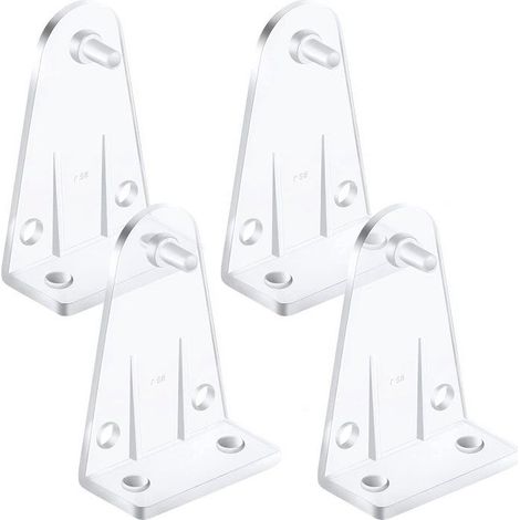 Lot de 4 - Supports de fixation invisibles - Clips de fixation transparents pour rail inférieur - Convient aux stores vénitiens de (1/5)