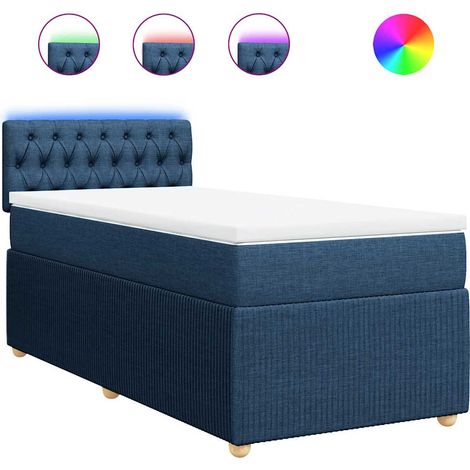 Maison Exclusive - Boxspringbett mit Matratze Blau 90x200 cm Stof