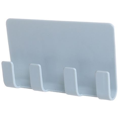 Soporte de pared para teléfono móvil, soporte de pared para mando a distancia, llavero autoadhesivo de PP con cuatro ganchos para smartphones, mandos a distancia y sombreros. (1/5)