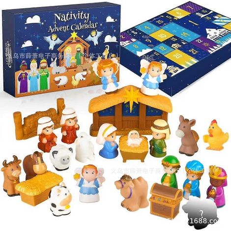 Calendrier de l'Avent 2025 sur le thème de la Nativité pour enfants - Coffret de 24 jours sur le thème de la Nativité (1/4)