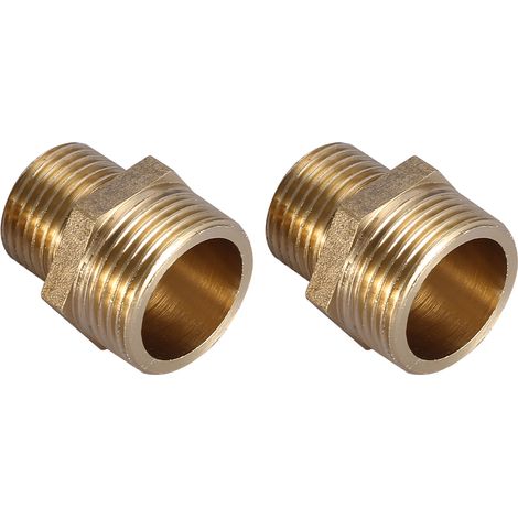 Raccord hexagonal en laiton réduit mâle 3/4" vers 1/2" pour tuyau d'eau - Adaptateur fileté (1/5)