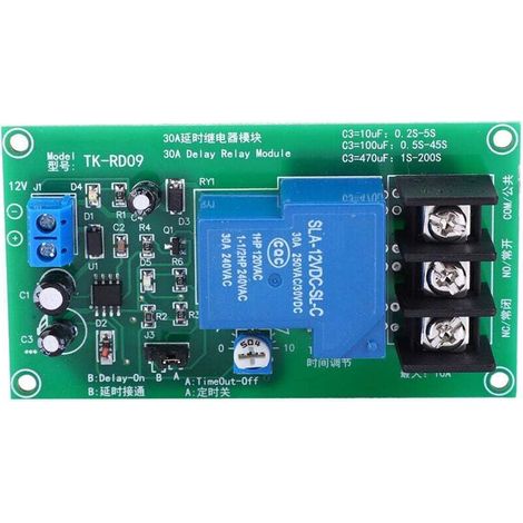 30A DC 12V Delay Timing Relay Module Delay Timer Board 0.1-5 Seconds Time Range (1/4)