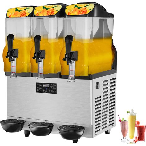Mophorn Commercial Slushy Maschine 3 x 12L Triple Bowl 3.2 Gal 72 Tassen Output 220V 1300W Edelstahl Margarita Smoothie Frozen Drink Maker für Party Cafe Restaurant Bar Home Use (1/5)