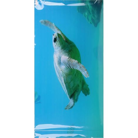 Sticker mural pour aquarium, motif tortue de mer nageant, autocollant, 61 x 30 cm / 24 x 11,8 pouces (1/5)