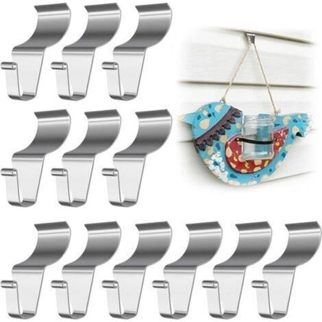 Crochets de suspension pour revêtement vinyle – Lot de 12 pièces en acier inoxydable robuste, sans perçage, idéaux pour couronnes et décorations de porte (1/4)