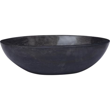 Lavabo à poser  Lavabo Vasque salle de bain  Noir 53x40x15 cm Marbre (1/4)